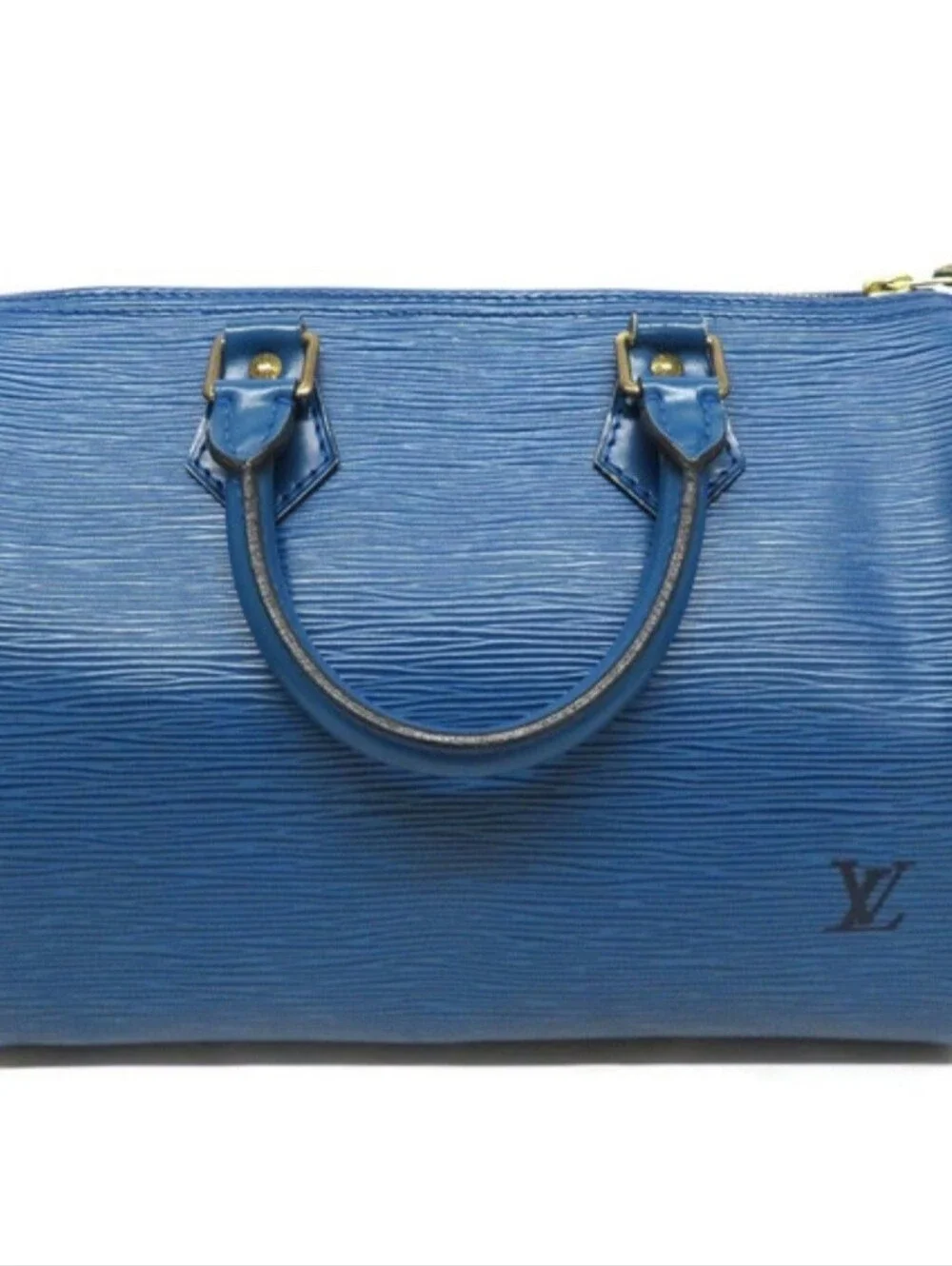 Louis Vuitton Blue Structured Leather Satchel -